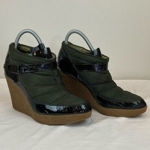 Libby. Edelman Wedge Booties Hunter Greene Women’s Size 8.5